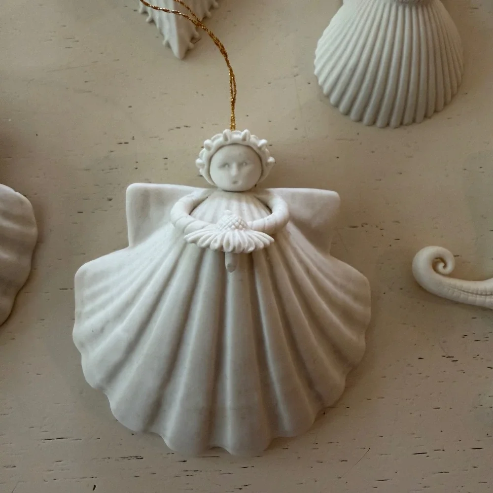 MARGARET FURLONG Angel Ornaments Seashells Porcelain Broken Christmas